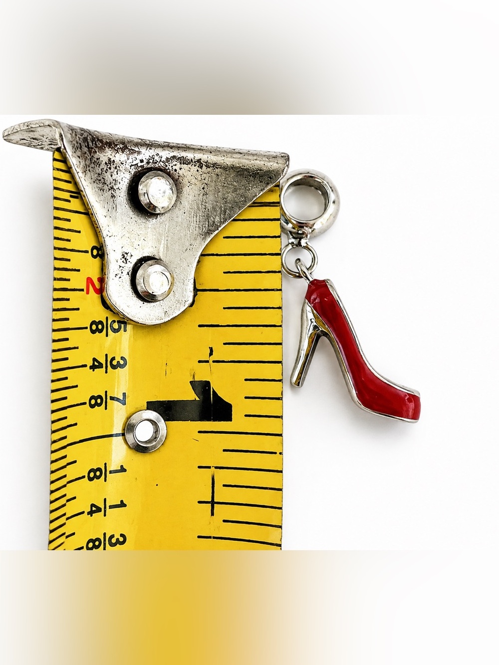 2/$18 Silver Stiletto Red High Heel Dangle Charm - Picture 5 of 5